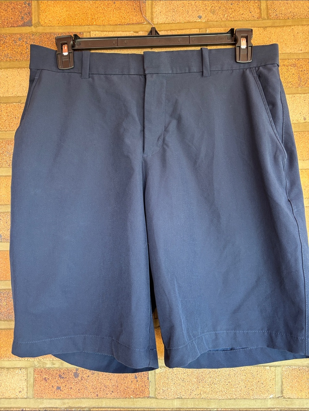 Nike Men's Navy Flat-Front Pockets Elastic Waist Performance Golf Shorts 34